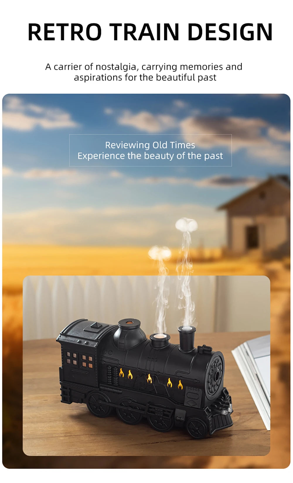 Aierwill Train Air Humidifier Ultrasonic Aromatherapy Diffusers Mist Maker Fragrance Essential Oil Aroma Difusor Remote control